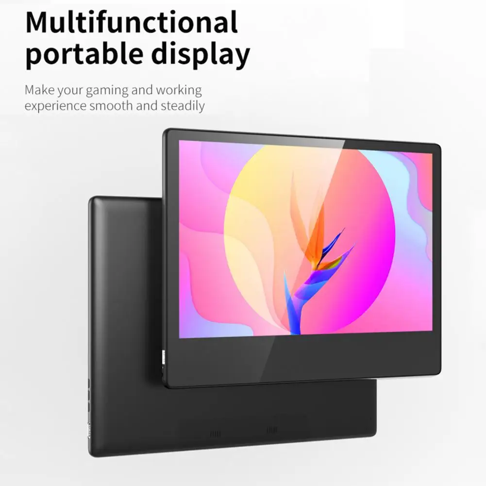 

S3 Portable Monitor 1080P HD-HDMI-compatible/USB/DC Dual Speakers Ultra-thin 13.3 Inch Gaming Display Screen for Computer