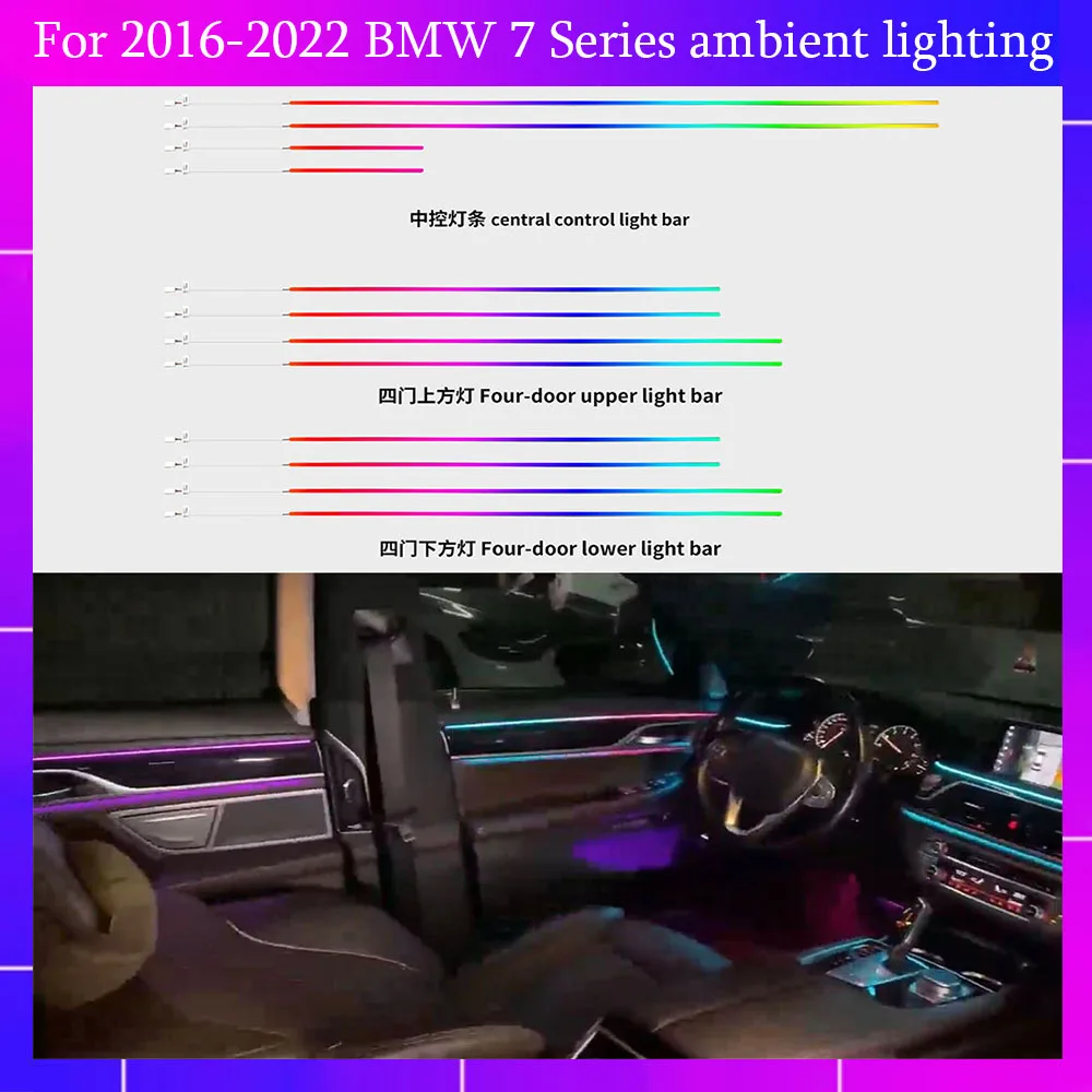

Ambient Lighting Kit for BMW 2016-2022 7 Series (G11/G12) – Custom Interior LED Atmosphere Lamps