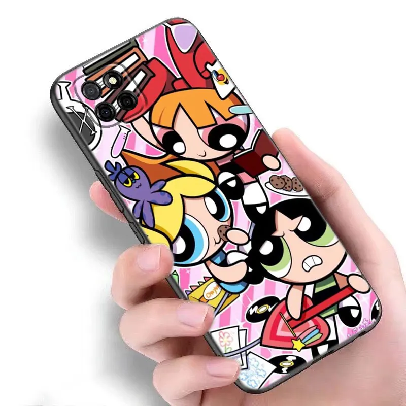 Cartoon P-Powerpuff-Girls Phone Case For Samsung A13 A15 A22 A24 A32 4G A33 A34 A35 A52S A53 A54 A55 A73 5G A12 A14 A23 A51 A72