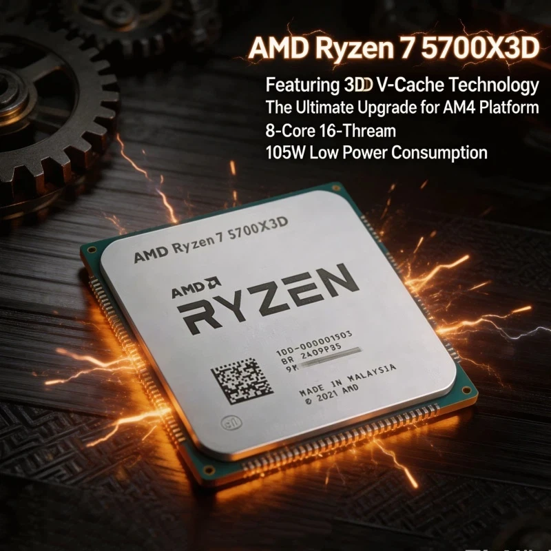 AMD R7 5700X3D CPU gaming upgrade without new motherboard best AM4 socket CPU 8C 16T 4.1GHz DDR4