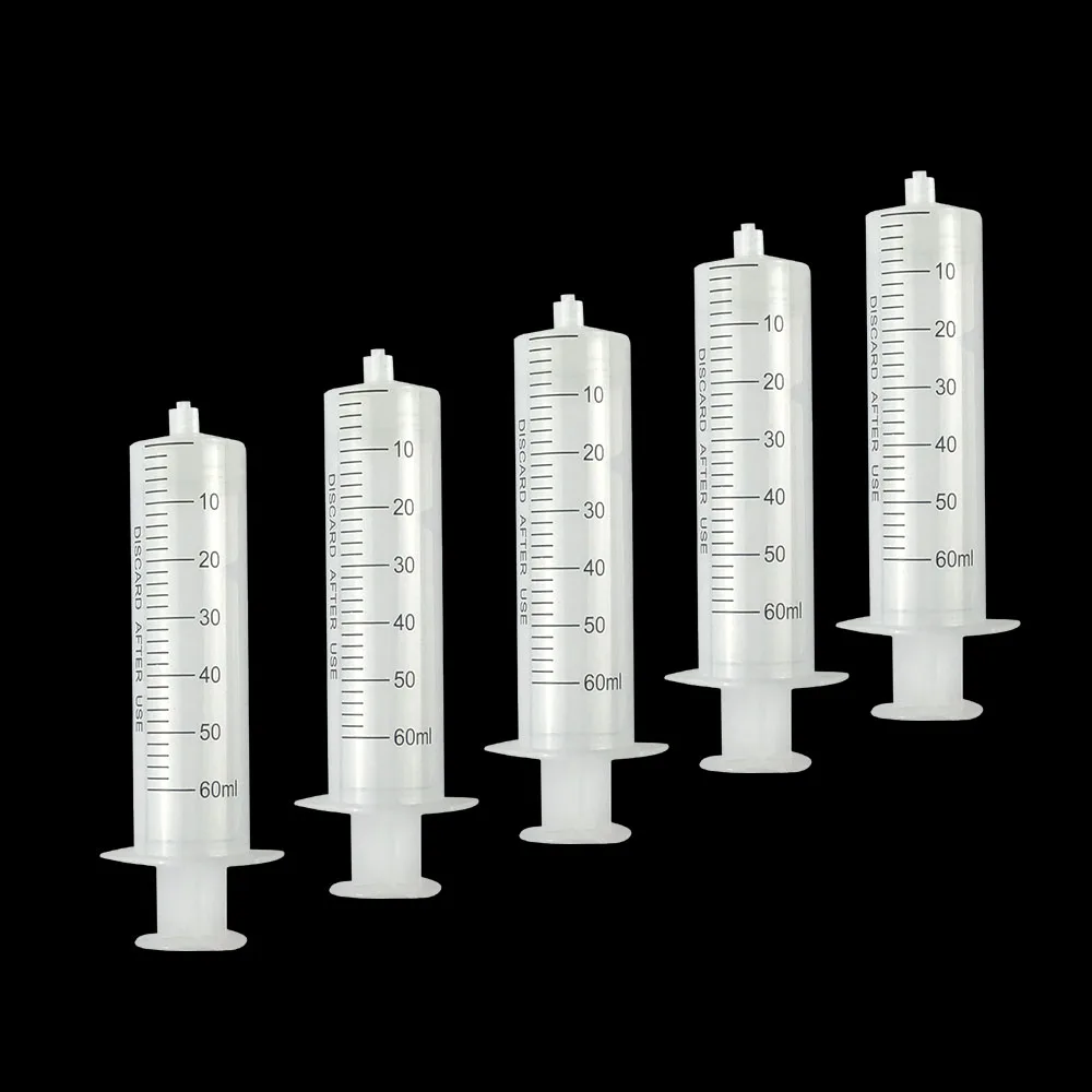 Syringe 5 pieces/lot 60ml Silicone Plunger Luer Lock Ozone Syringe