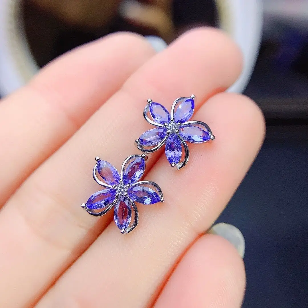 

Tanzanite Fine Jewelry Tanzanite Stud Earrings For Woman With Natural Tanzanite Stone 3*5mm Tanzanite Stud Earrings Jewelry