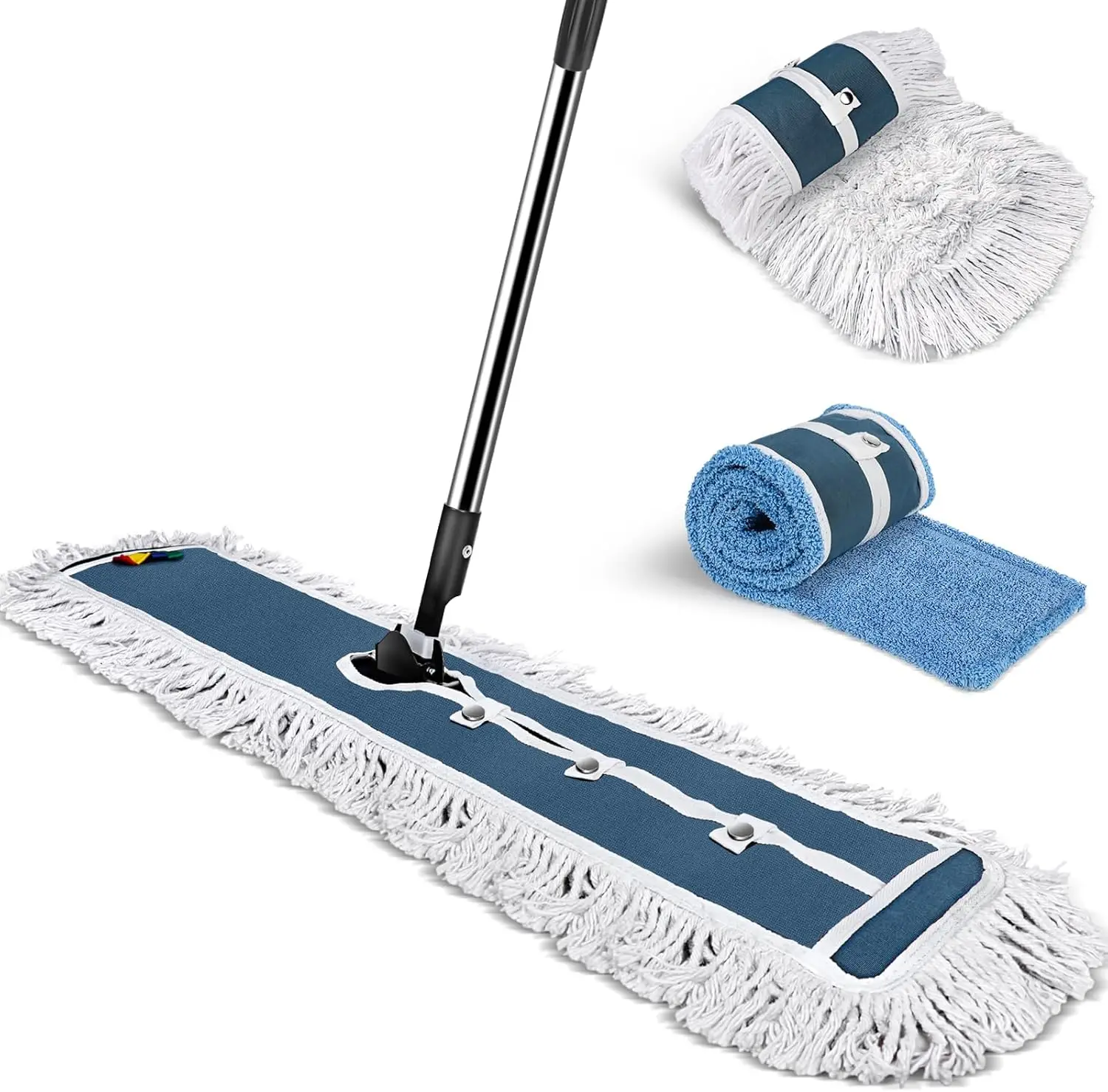 

42" Heavy Duty Commercial Mop with 52" Handle, Wet Dry Use for Hardwood Tile Laminate Floors - Includes Cotton & Microfiber Pads