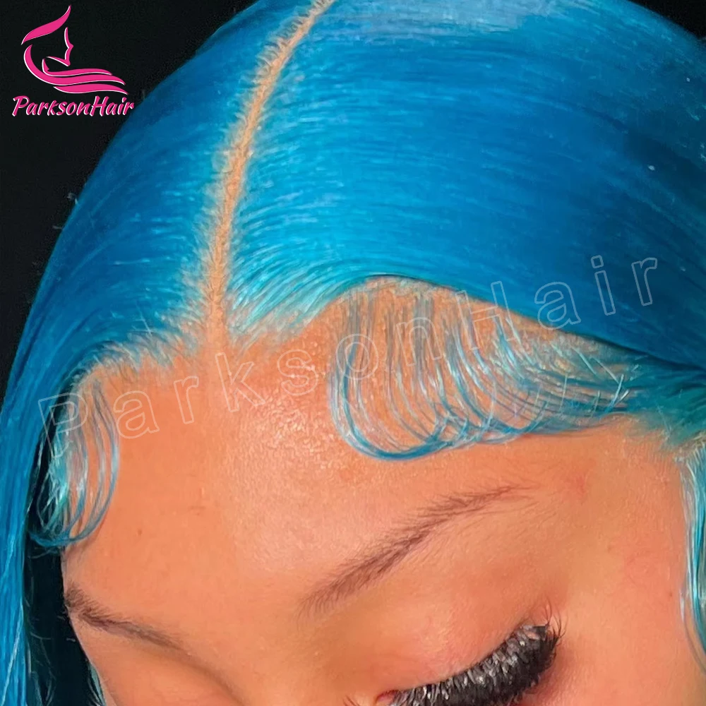 Blue 13x6 HD Transparent Lace Front Wig Straight  Wigs For Women 613 Colored 13x4 Lace Front Blonde Human Hair Pre Plucked Wigs