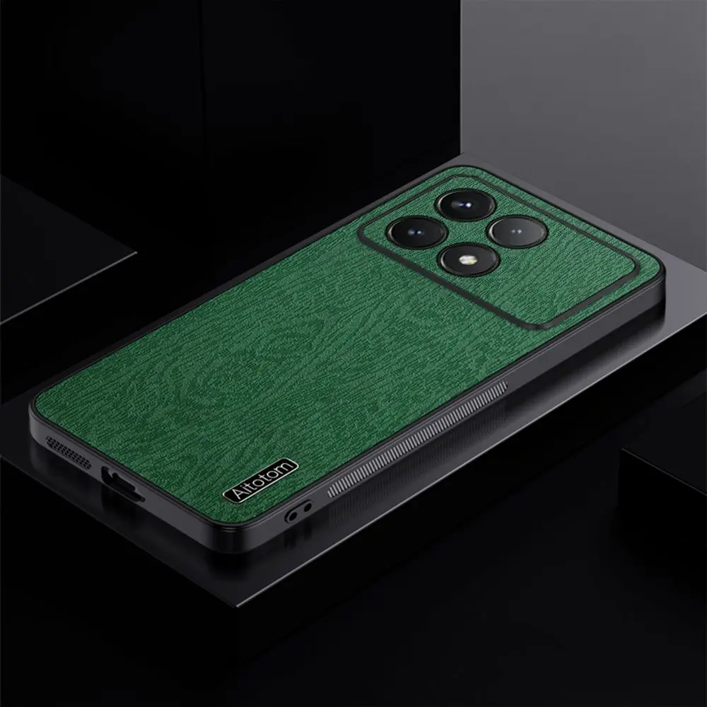 Case for Poco X6 Pro 5G Case Silicone Bumper Bark Pattern Leather Case for Xiaomi Poco M6 Pro 4G M6PRO X6Pro Cover