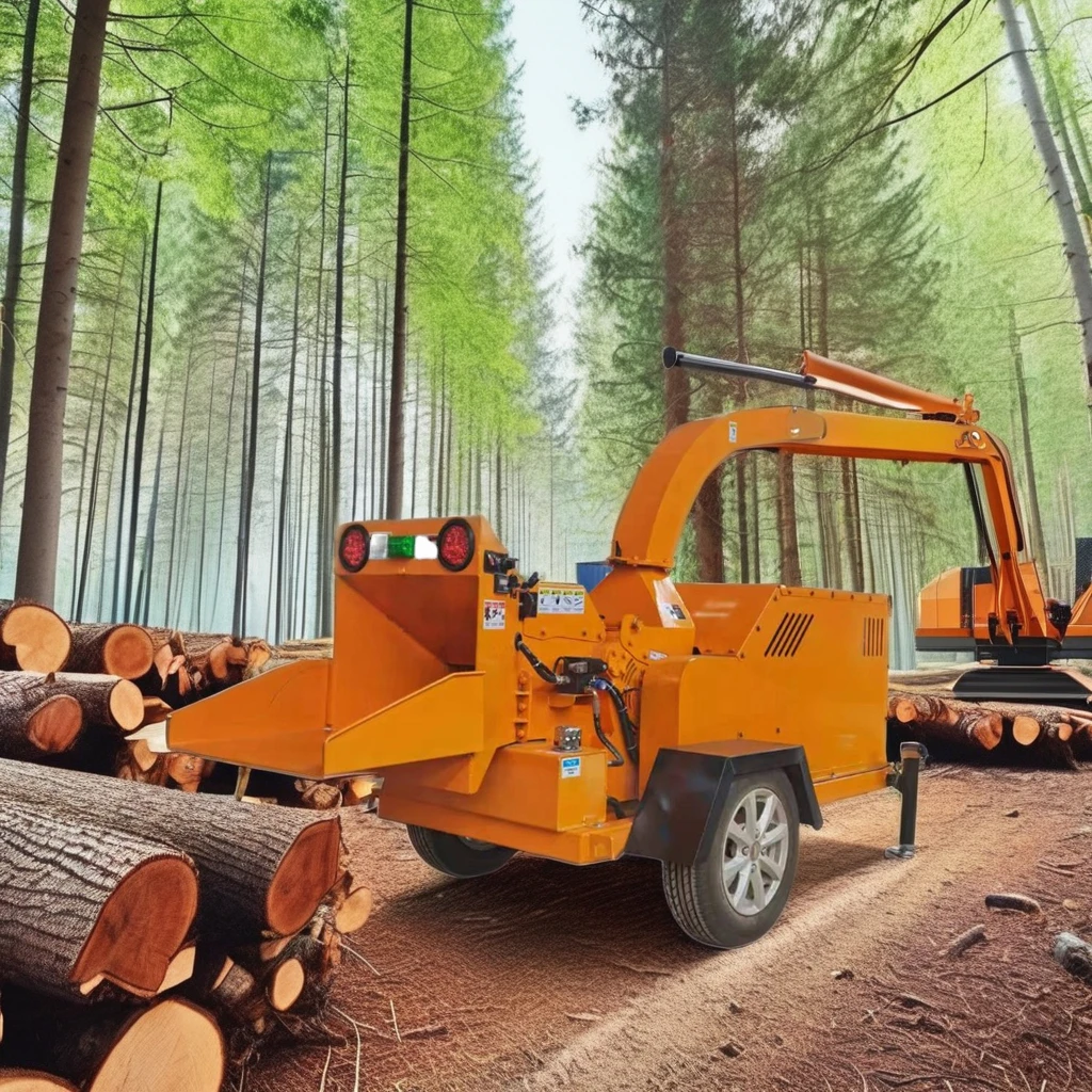 Hot Selling Multi-Function Heavy Duty Crushing Wood Branches Wood Chipper Crusher for Sale Hydraulic motor, automatic feeding