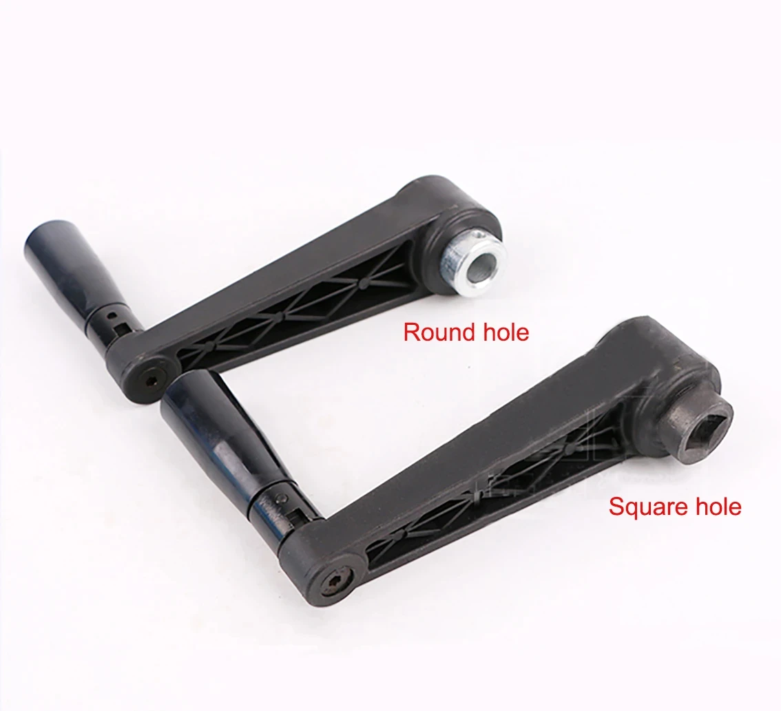 1PCS Black Circular/square Hole Installation Non Foldable Crank Rotating Handle Length 63-160mm For Turning And Milling Machines