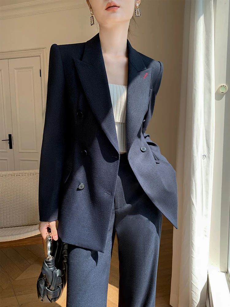 

Женский костюм Briti Sle для официальных поездок на работу, осень-зима, высокое качество, модный дизайн на пуговицах, полиэстер