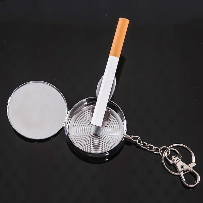 MERCURY Portable Pocket Stainless Steel Ashtray with Cover Car Home Office Cigar Ash Tray Outdoor Smoking Accessories Travel