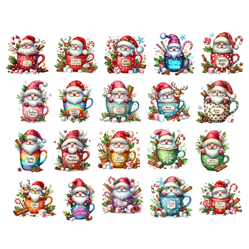 

Christmas fawn, Santa Claus pattern heat transfer sticker DIY hot paint paste Heat transfer paste ironing clothing accessories
