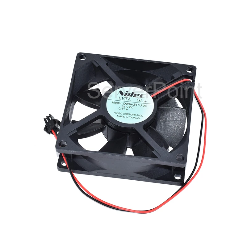 

Well Tested For Nidec D08A-24TU 06 80*80*25mm DC 24V 0.11A Two Wires Cooling Fan