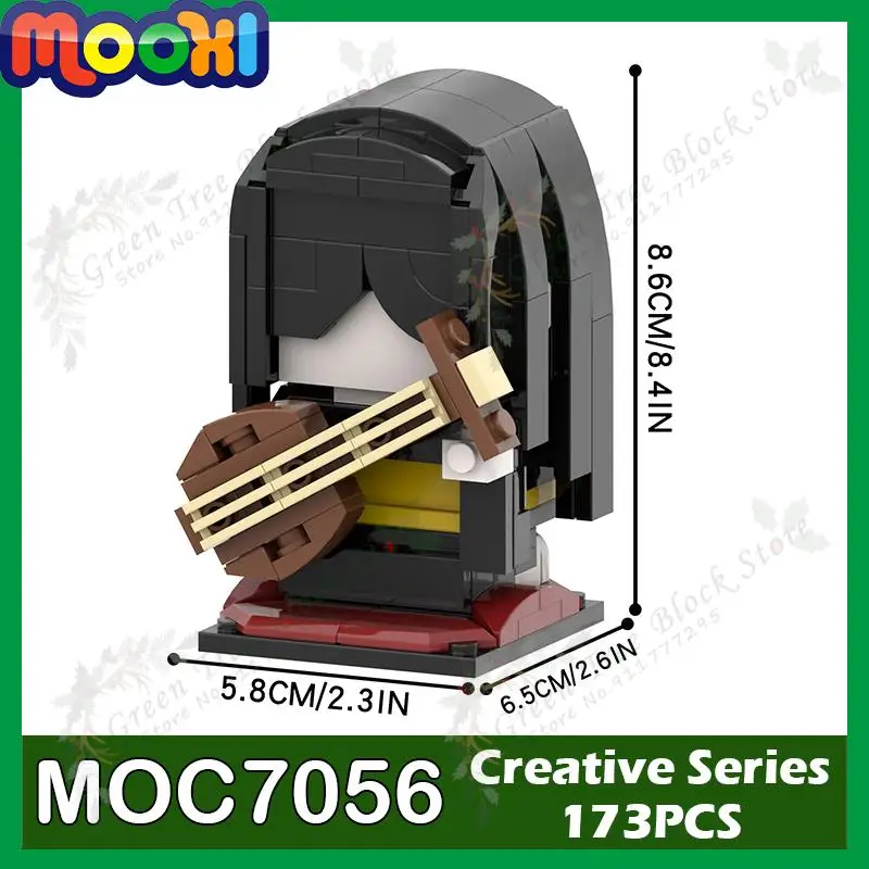 MOC7056 173PCS Creativity Series Nakime MOC Building Blocks DIY Anime Demon Slayer Character Model Assembly Bricks Toys For Kids