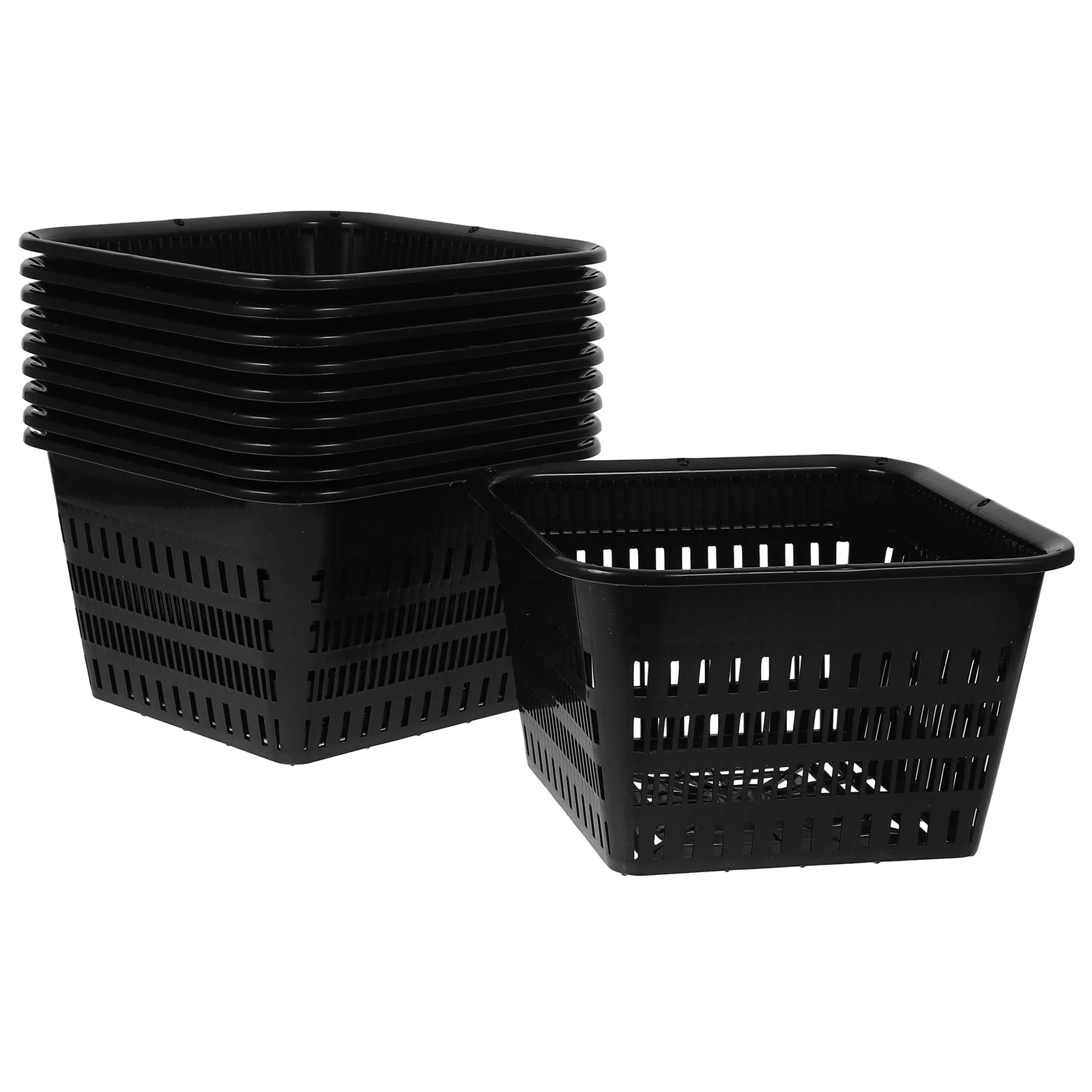 

10 Pcs Orchid Pots with Holes Root Control Planter for Indoor Plants Planting Nursery Cup Thicken Black Plastic