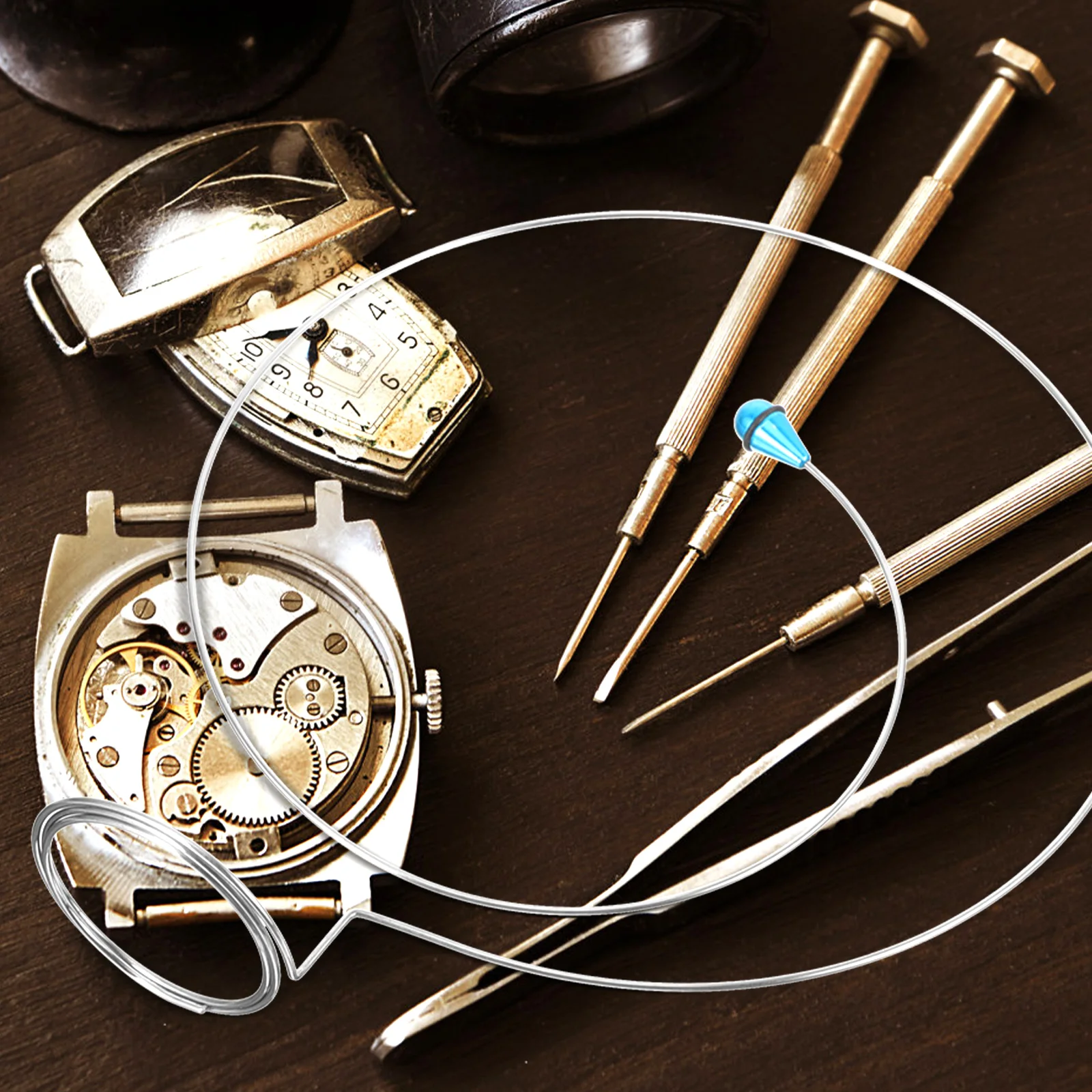 

3Pcs Watch Glass Accessories Durable Adjustable Loupe Circle Wire Loupe Holder Wire Silver Repair Tools Fitness