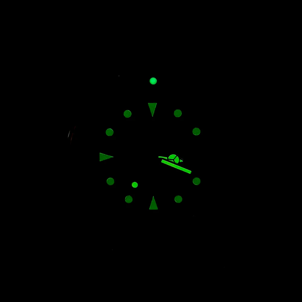 PARNSRPE Automatic Men\'s NH35 Automatic Mechanical Men\'s Watch Green Luminous Dial Date Display Sports Casual Men\'s Watch