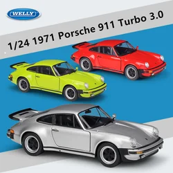 WELLY 1:24 1974 Porsche 911 Turbo 3.0 Alloy Sports Car Model Diecast Metal Toy Vehicle Car Model Simulation Collection Kids Gift