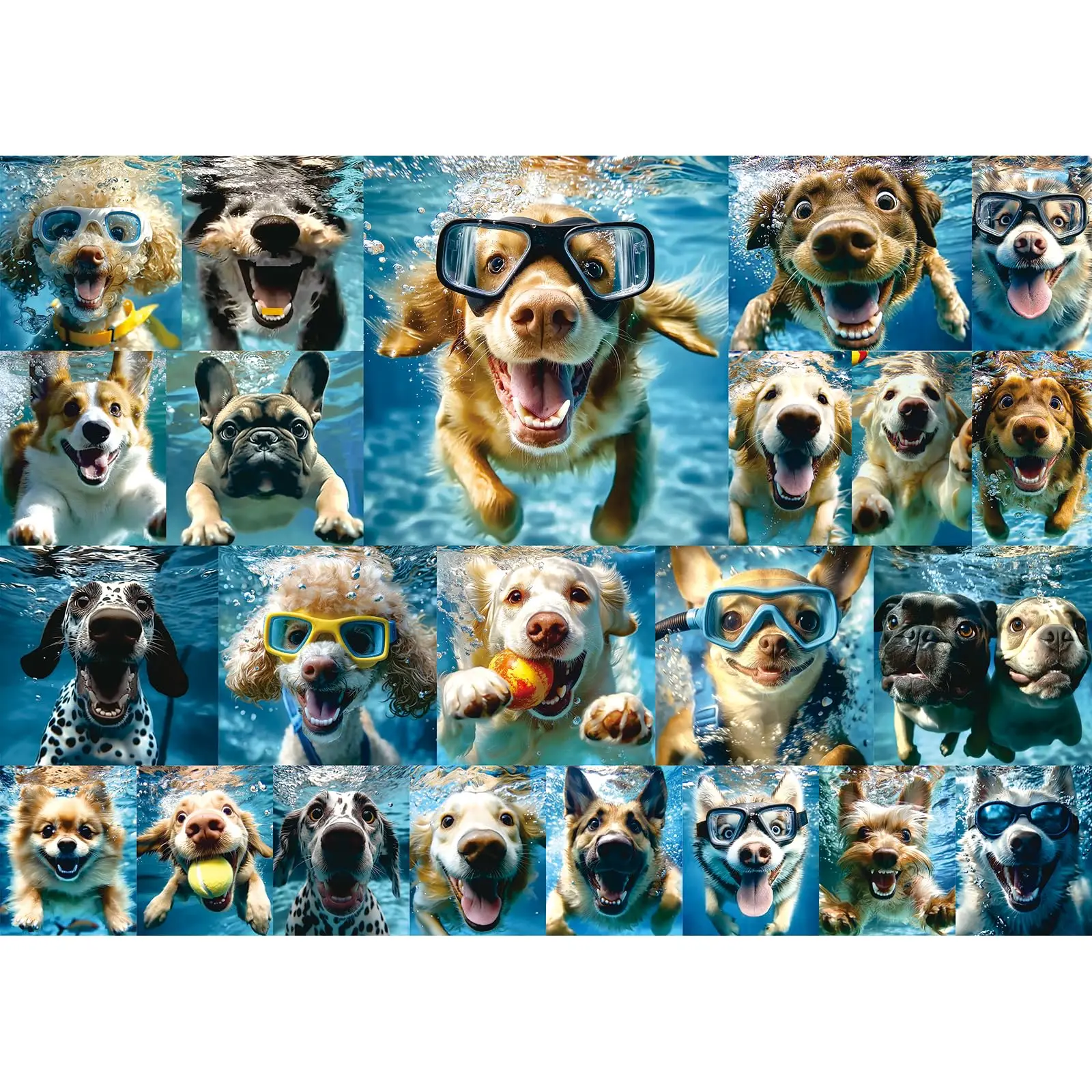 

Пазлы для подводных собак, 150/300/500/1000 шт. для взрослых, забавные милые пазлы-коллажи для собак для взрослых, семейные игры