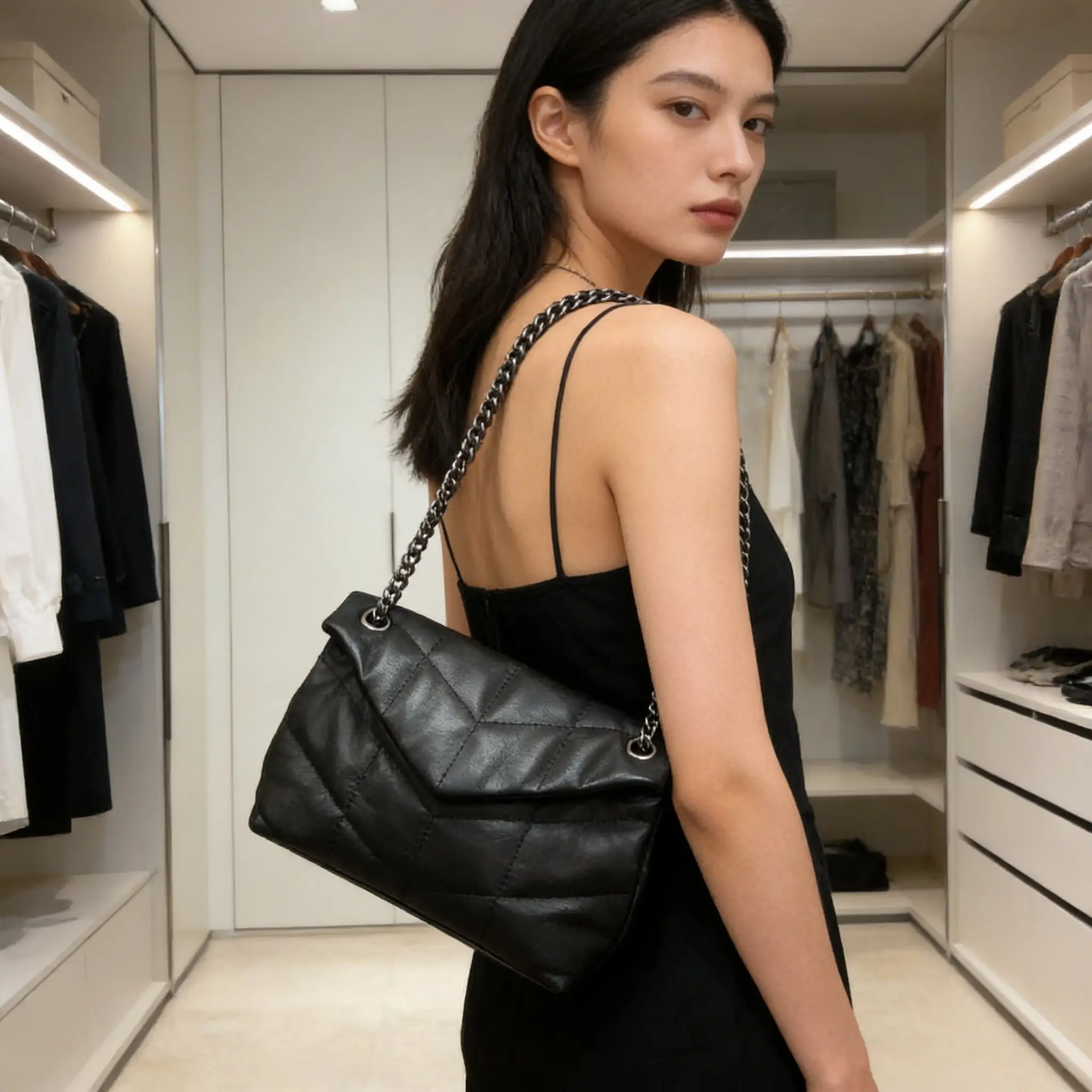 

Маленькая квадратная сумка с ромбовидным узором из натуральной кожи, кожаная сумка-конверт с клапаном, женская сумка через плечо с металлической цепочкой, дизайнерская сумка