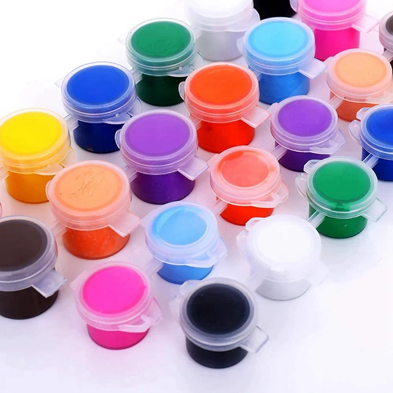 100 Strips 600 Pots Empty Paint Pots Strips Mini Clear Storage Containers And 100 Pcs Paint Brushes Painting Arts Crafts