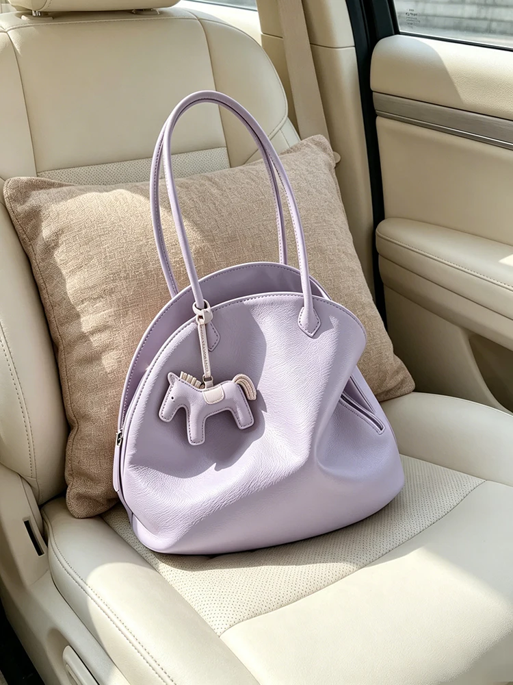 

Purple Shaped Handbag Women's Commuter Bag Underarm Large Capacity Single Shoulder Bag Stylish Trendy Tote Bag