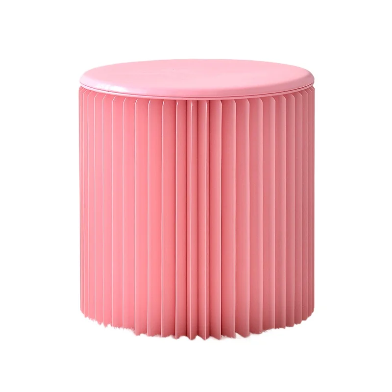 

Round stool household folding paper stool Nordic living room small stool creative shoe change short Internet celebrity light