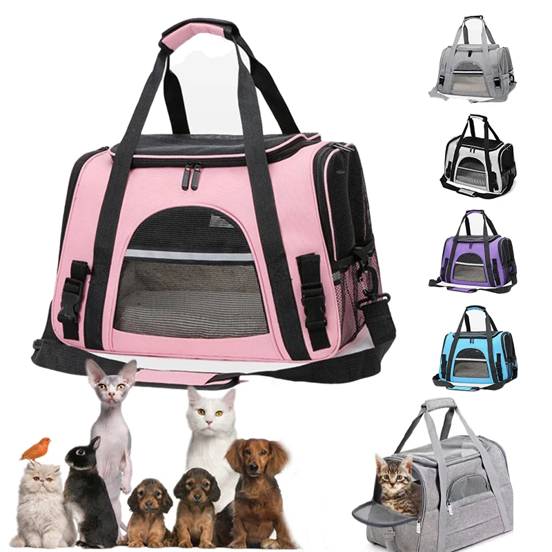 

Luxury Grey Pet Carrier Backpack Multi Color Options Breathable Soft Sided Design for Cats Dogs Safe Travel Car Plane Adventure