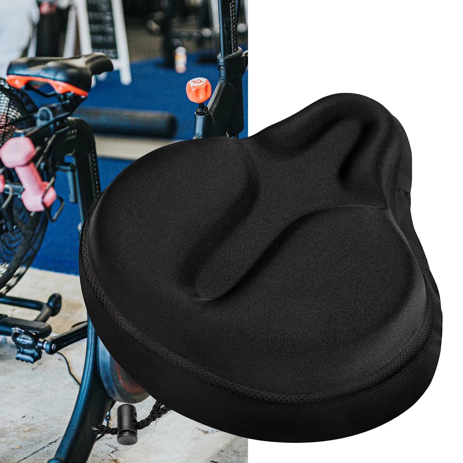 

Bike Saddle Cover Saddle Cover Soft 3D Gel Saddle Pad Adjustable Drawstring Bicycle Saddle Cover Black Color High Quality