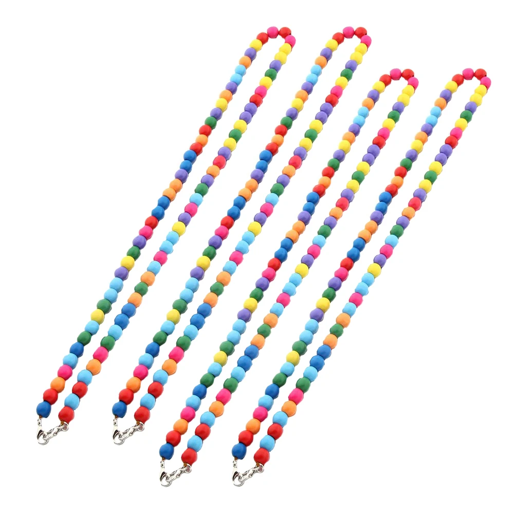 

4pcs Wooden Beads Eyeglasses Chain Face Mask Cord Sunglasses Cover Lanyards Clips Durable Practical Glasses Accessories