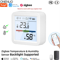 Tuya ZigBee Smart Home Temperature Humidity Sensor with BackLight LCD Works With Google Assistant and Need Tuya Zigbee Hub