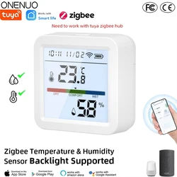 Tuya ZigBee Smart Home Temperature Humidity Sensor with BackLight LCD Works With Google Assistant and Need Tuya Zigbee Hub