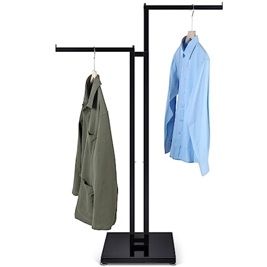 

2 Way Clothing Rack with 16" Straight Arms Adjustable From 48" to 72" Heavy Duty Clothing Display Stand for Boutique Shops Larg