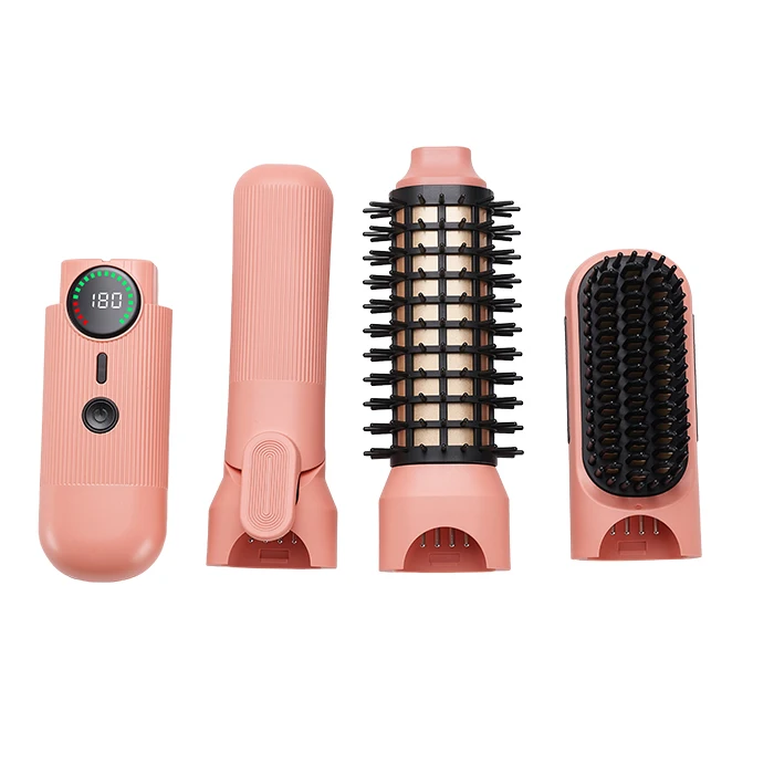 Wholesale  Quick Heating Ionic Display Cordless Hair Straightener Brush USB Rechargeable Electric Straight Curling Hair Comb