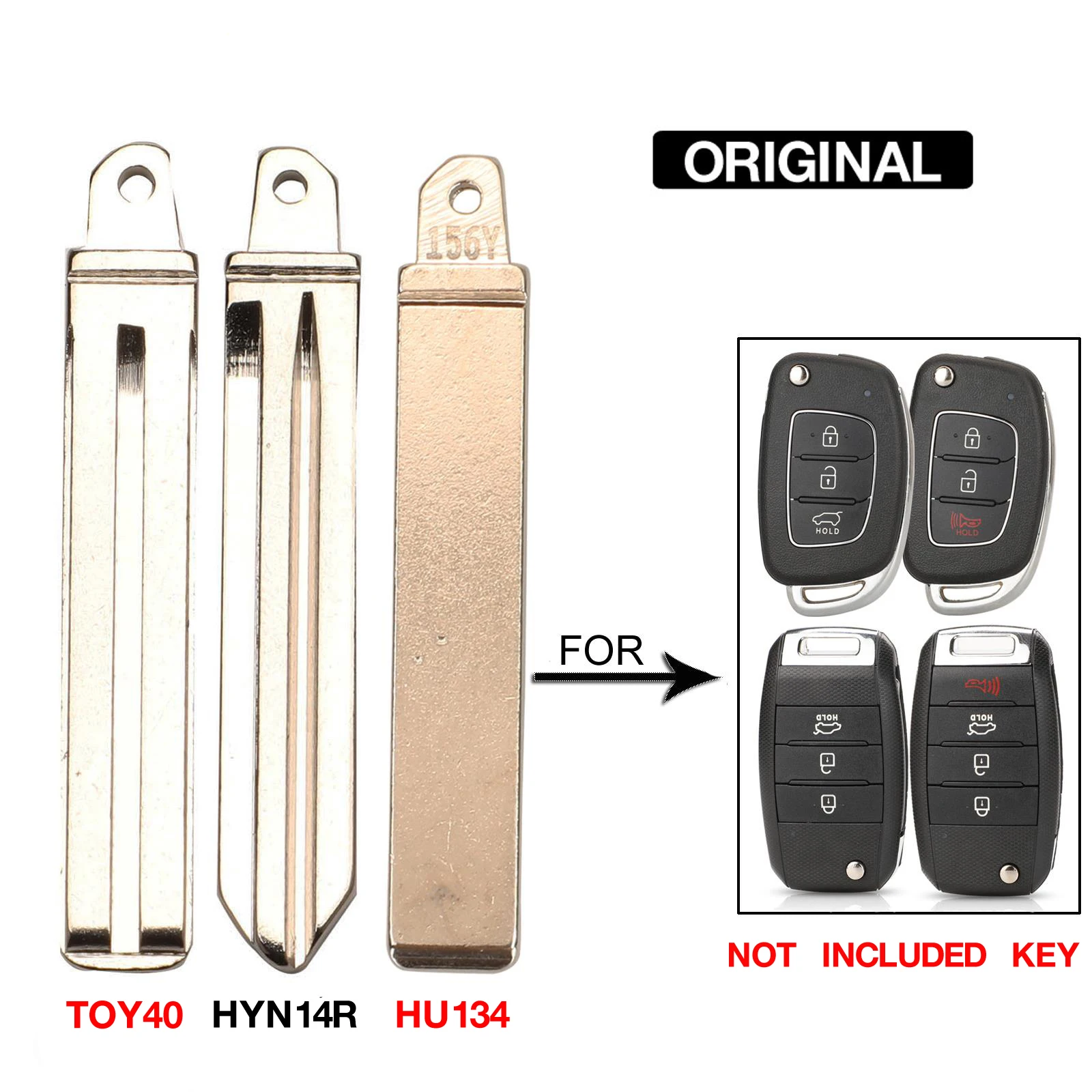 

Оригинальная металлическая заготовка jingyuqin TOY43/HYN14R/HU134/HY20R, необработанная Складная флип-карта для Hyundai Verna для Kia K3 K5 S522