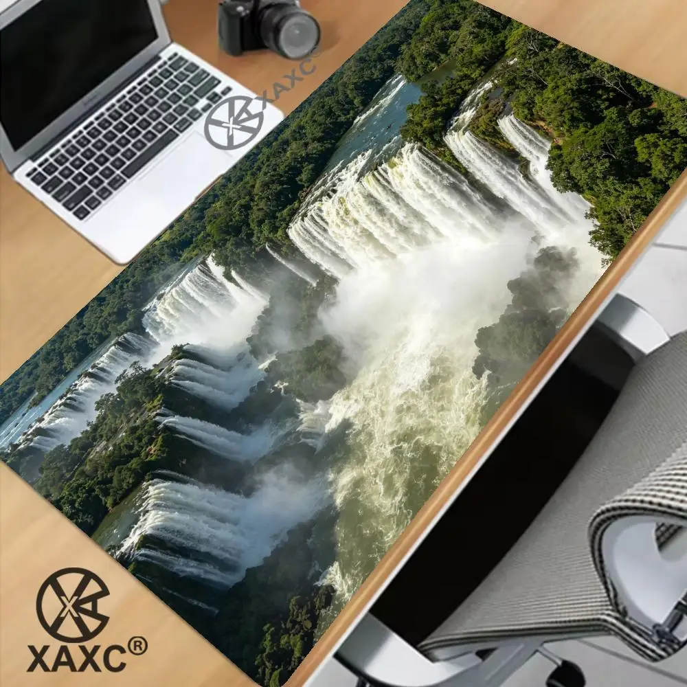 Brazil Landmarks Mouse Pad | Christ the Redeemer, Sugarloaf Mountain & Iguazu Falls.  n vibrant print.  XAXC