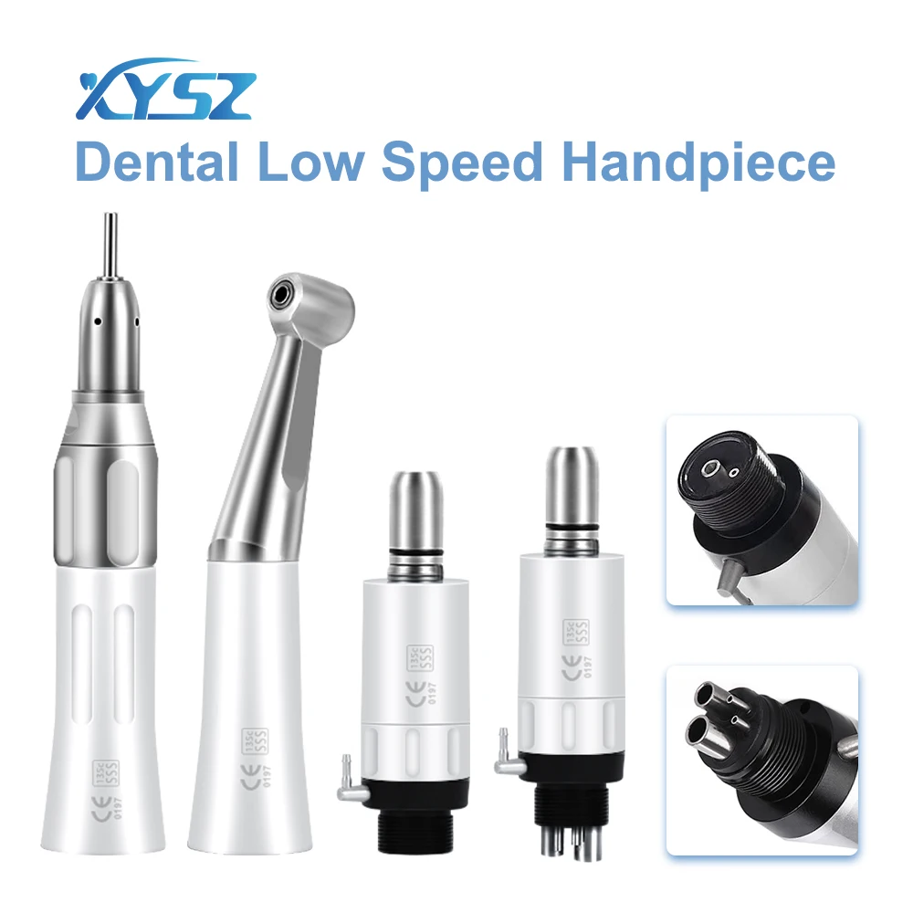 

XYSZ Dental Low Speed Handpiece Teeth Polishing Tool 2/4Holes Air Motor Kits Contra Angle Straight Handpiece Dentistry Equipment