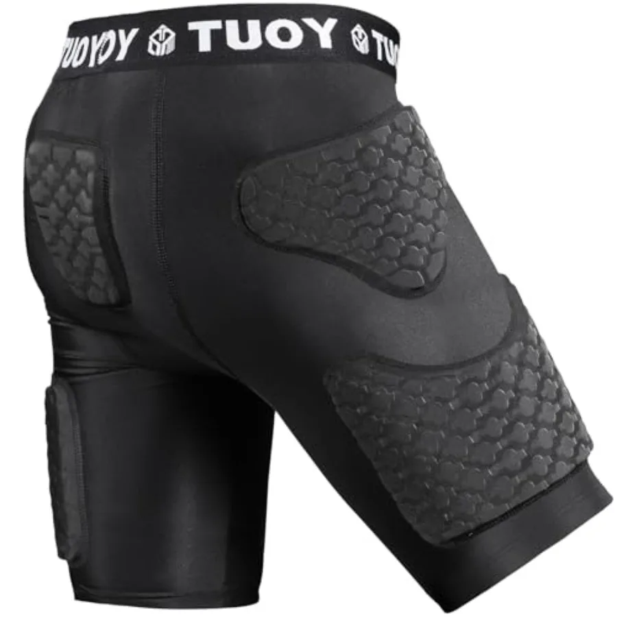 

Youth Football Girdle Padded Comprion Short with Pads Hip Protector Pants Boys Protective for Snowboard Baseball