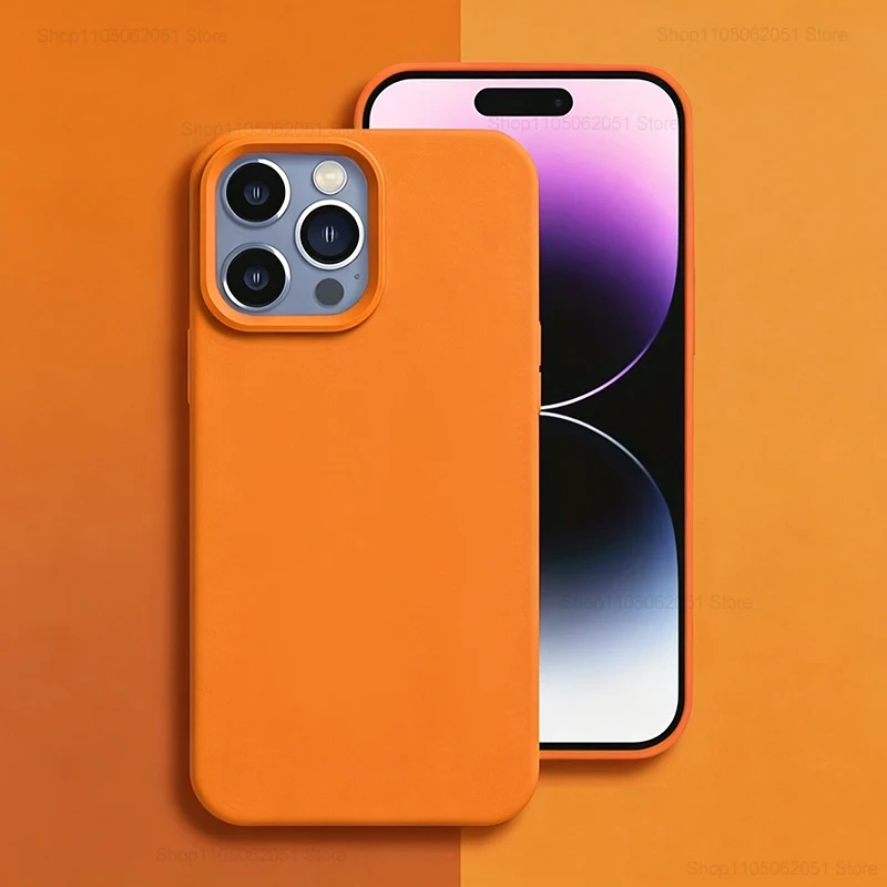 Original Silikon-Handyhülle für iPhone 17 16 15 14 13 12 Pro Max 16 Plus 17 Air Einfarbiger Sturz- und Aufprallschutz