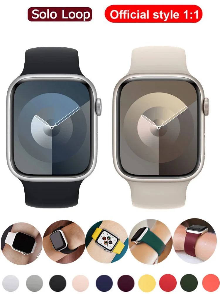 حلقة منفردة رسمية للساعة ، أحزمة سوار ، سلسلة iseries 9 ، 10 ، 8 ، 7 ، 6 ، 5 ، Ultra 2 ، 40 ، 44 Watch ، 45-41 Apple ، 42 ، 49 من من من ، 46