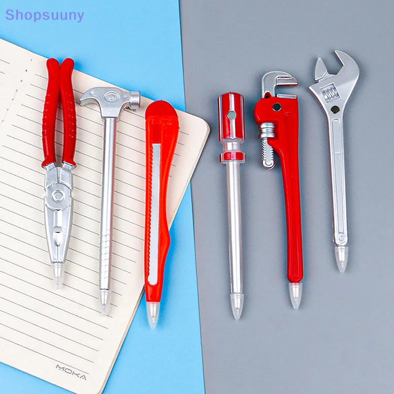 [SU]1Pcs Vise Screwdriver Pliers Hammer Model Ballpoint Pen Ball Pens Simulation Hardware Tools Student Learning Prizes Gift[SU]