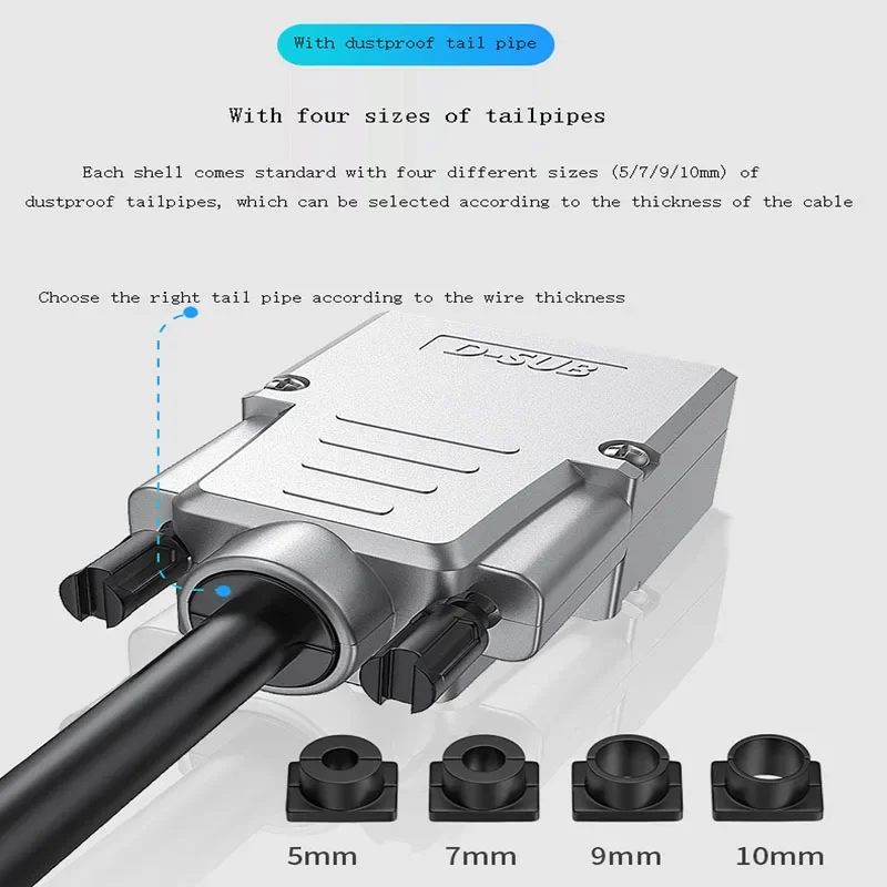 Metal Shell DB9 Breakout Connector Welding Free Joint DB9 Pin Serial Port Head Male Female 9Pin RS232 Serial COM Port 485 Plug