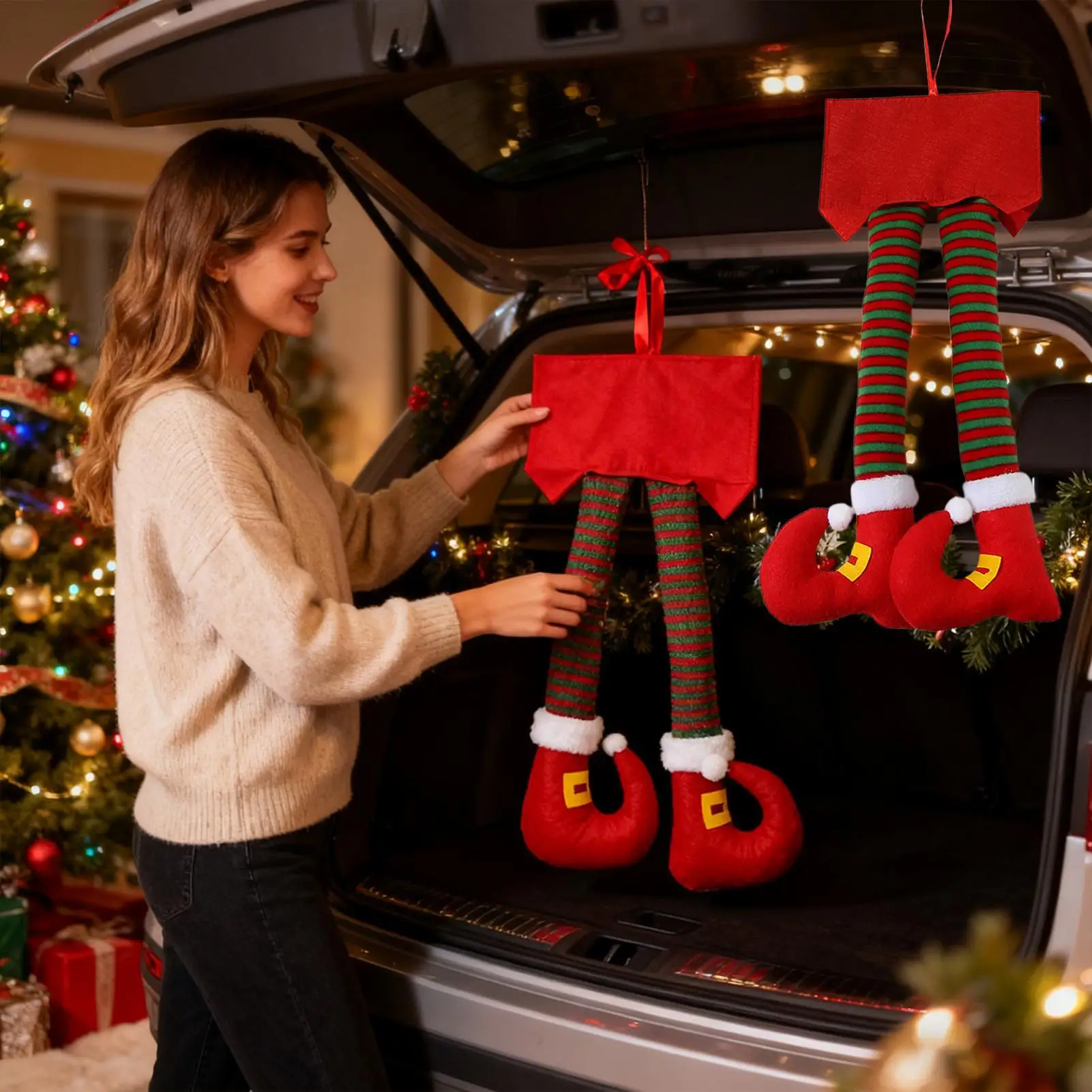 

Christmas Car Accessories Santa Decors Christmas Tree Ornaments For Tree Home Automobile SUV Truck Motorcycle RV Scooter