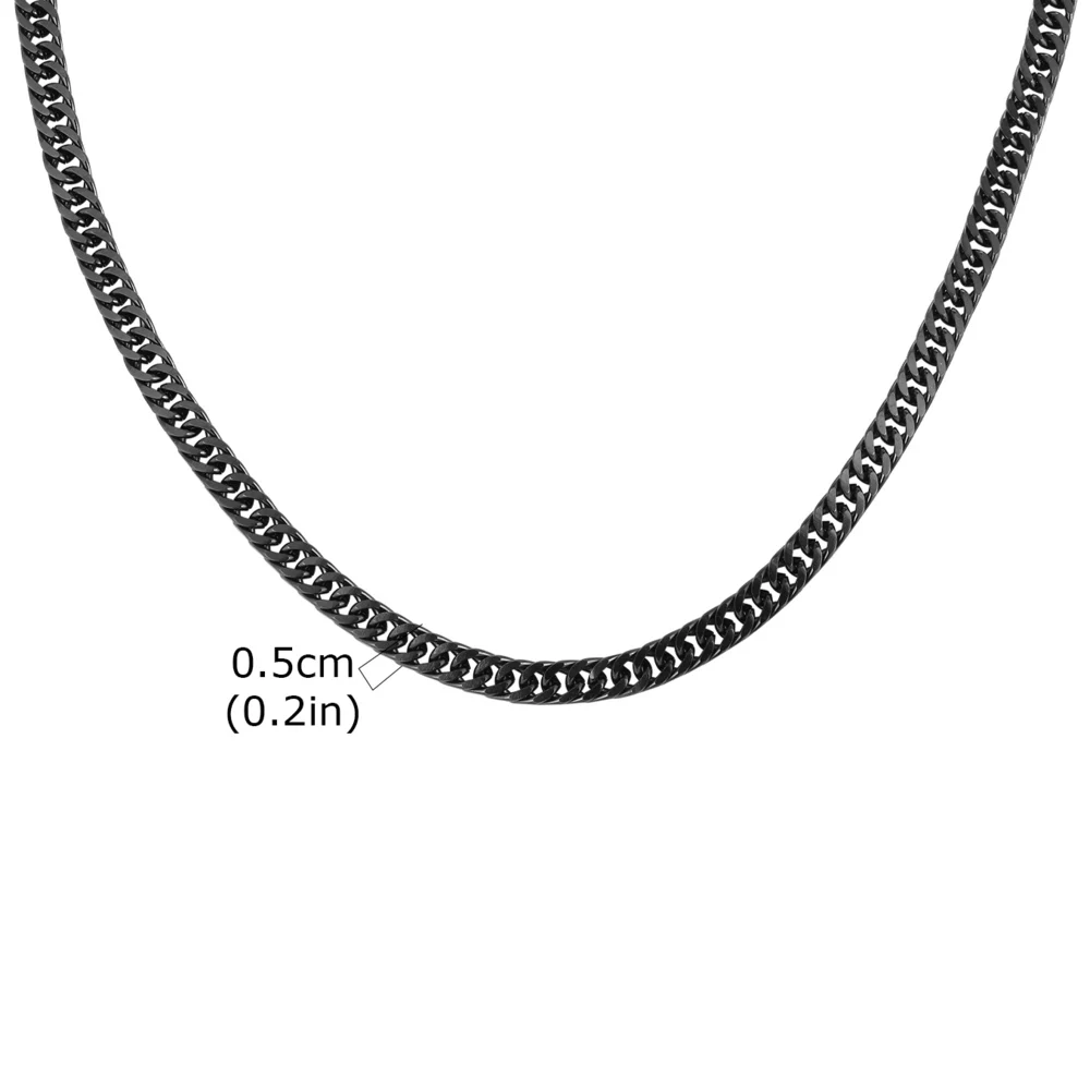 Vnox 3/5/7/9 mm dicke kubanische Kettenhalsketten für Männer und Frauen, einfacher Miami-Bordsteinglieder-Kragen, wasserdichte Unisex-Kette aus Edelstahl