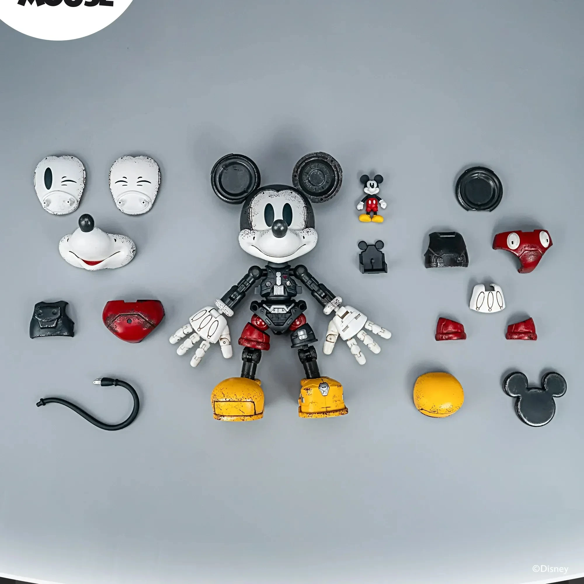 

New Disney Heatboys Mickey Mouse 17cm Assembling Mickey Figure Alloy Mecha Ver Ornaments Anime Model Toys Ornament Kids Gifts