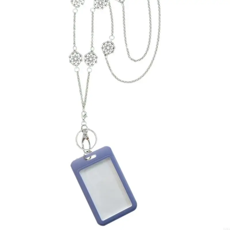 62KA Metal Chain Netlace Lanyard Necklace for Key Badge Card Holder Metal Lanyard Necklace