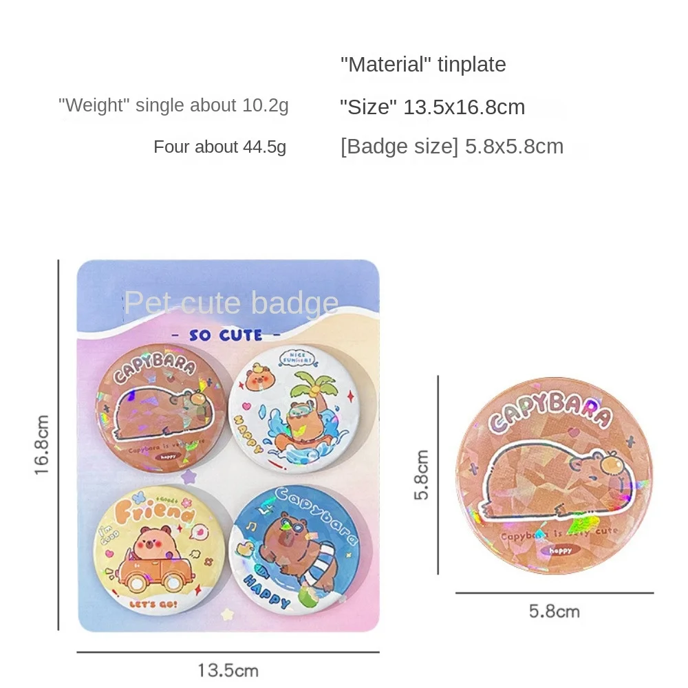 Baru Irony Capybara Pin melingkar kembali Pin bros kartun lencana