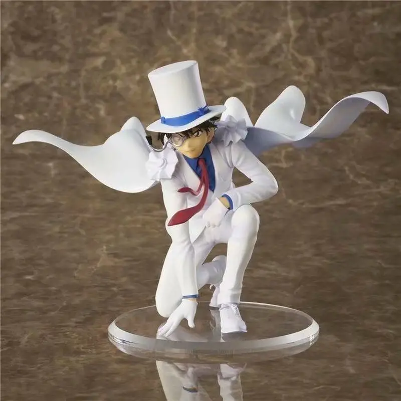 

Detective Conan Kaito Kid White Tuxedo Kneeling Pose Figure Limited Edition Anime Statue With Conan Collectible Model Decor Gift