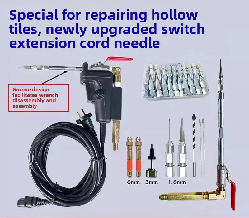 

Tile Hollow Drum Needle Microporous Grouting Needle Marble Hollow Drum Crack Head Grouting Nail Hollow Drum