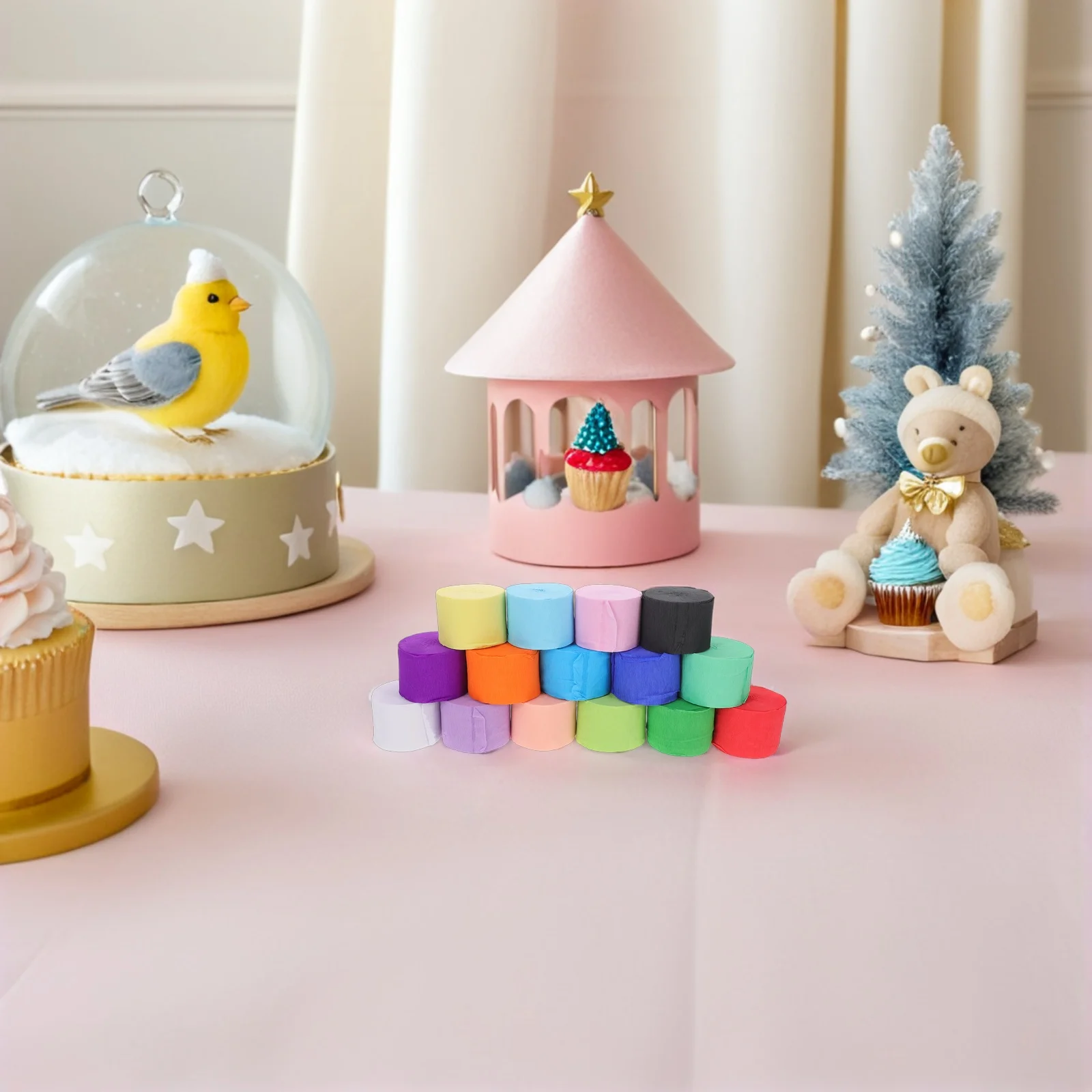 

12Pcs Crepe Paper Rolls Colorful Streamers Birthday Party Decorations Hanging Garland Kids Crafts Paper Streamer Backdrop