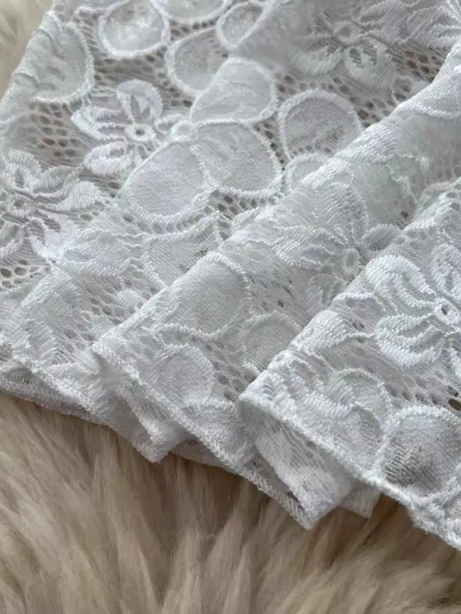 Foamlina Mujer Verano 2025 Vestido de encaje transparente sin mangas Vestido largo ajustado con recortes sexy Ropa de fiesta elegante