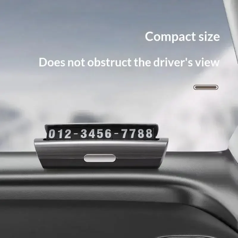 Creative and minimalist license plate dashboard decoration, temporary parking sign night light phone hidden mobile license plate